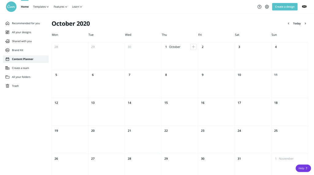 Canva Content Planner